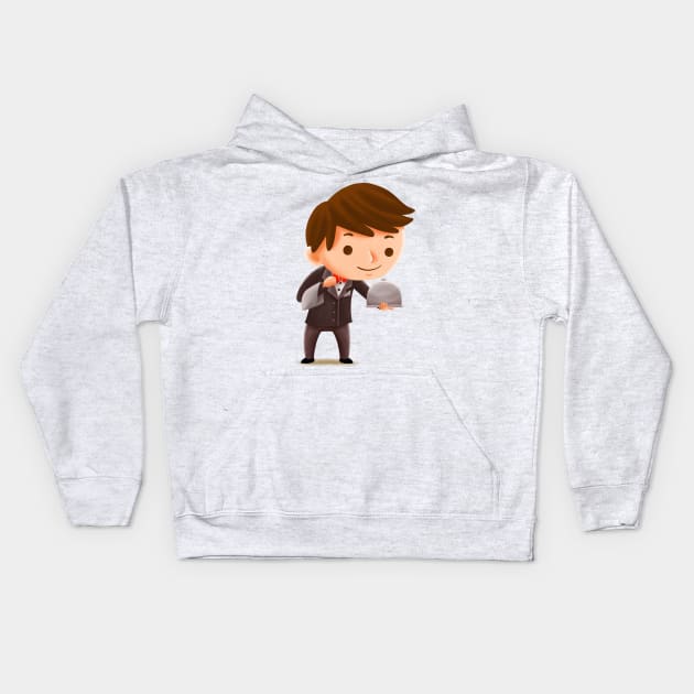 Kids Waiter Kids Hoodie by MEDZ